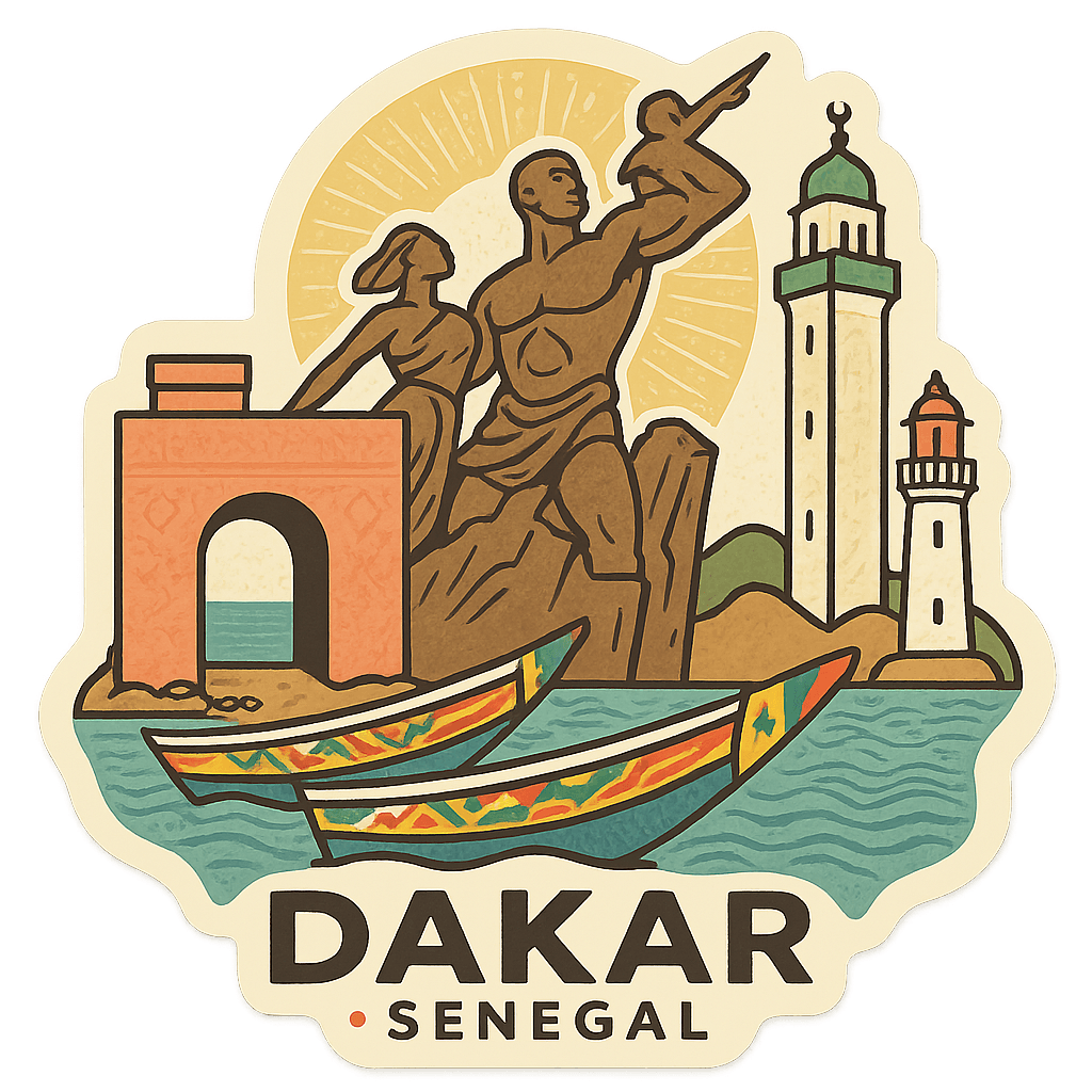Dakar illustrated souvenir sticker