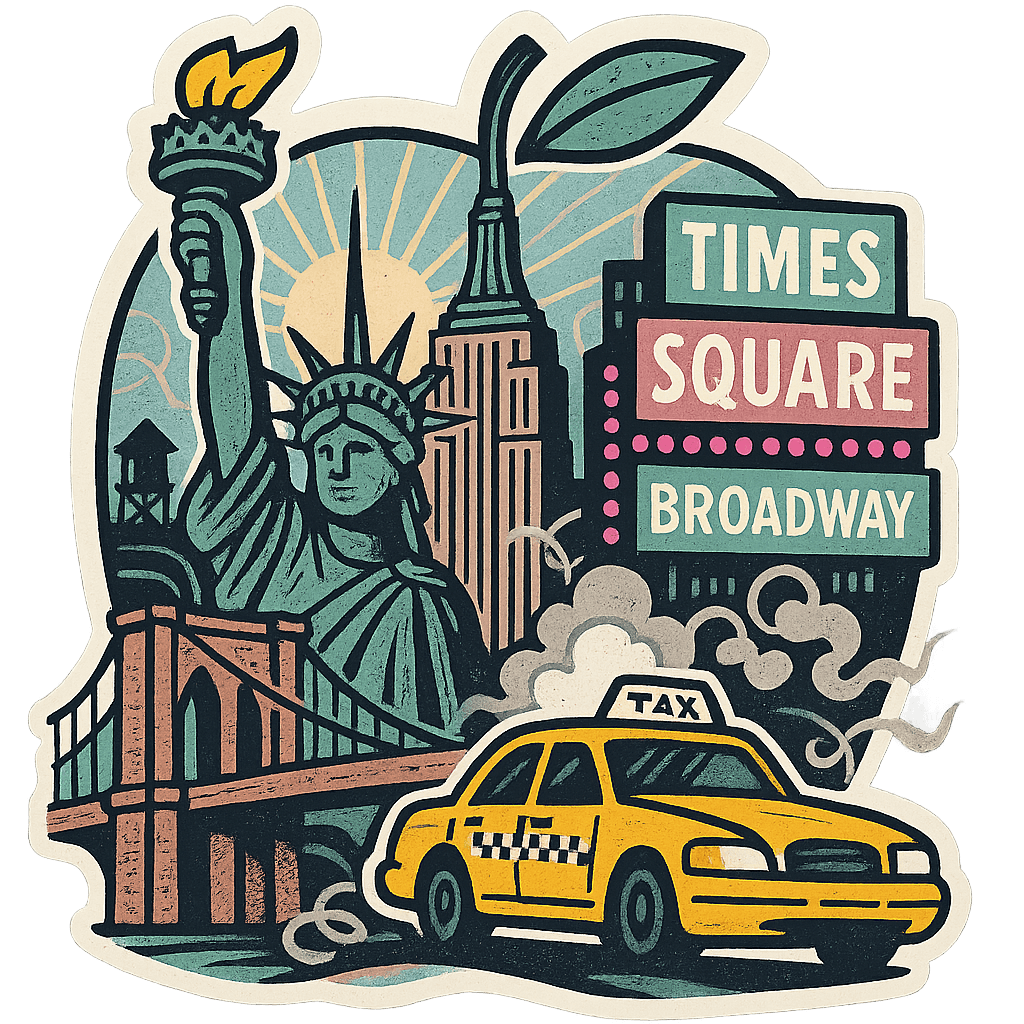 New York illustrated souvenir sticker