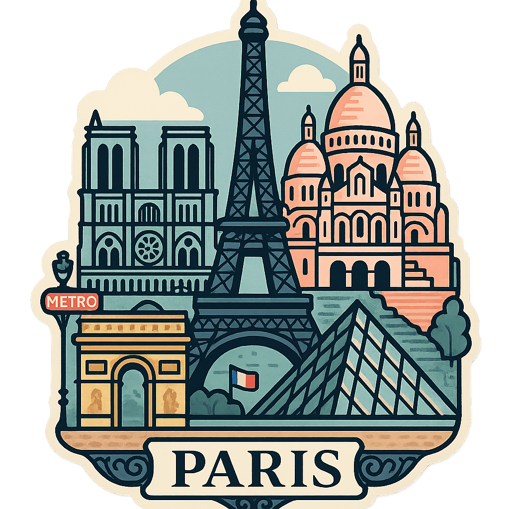 Paris illustrated souvenir sticker